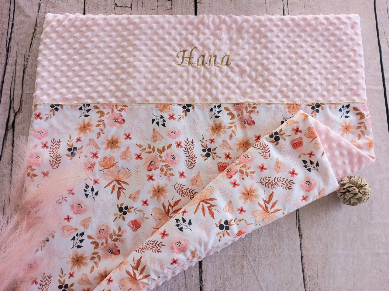 Couverture personnalisée bébé fleurette