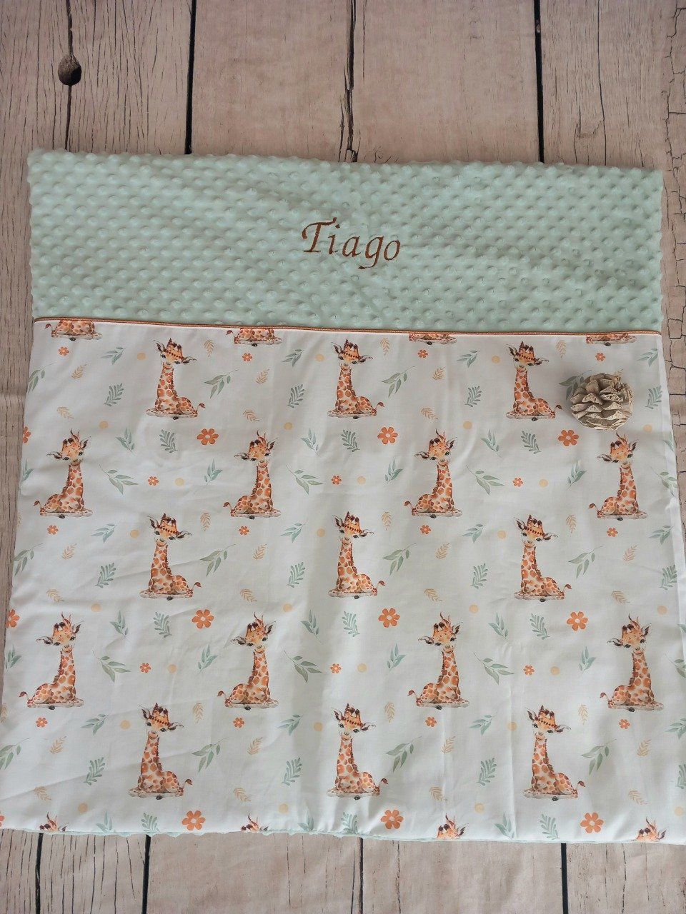 Couverture Bébé Personnalisée Girafe - Cadeau Naissance Personnalisé Girafe