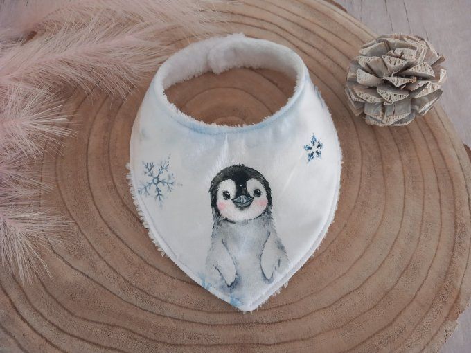 Bavoir bandana banquise (pingouin)