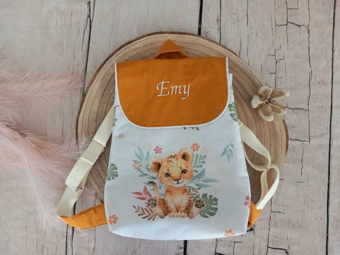 Sac à dos lion fleur / ocre