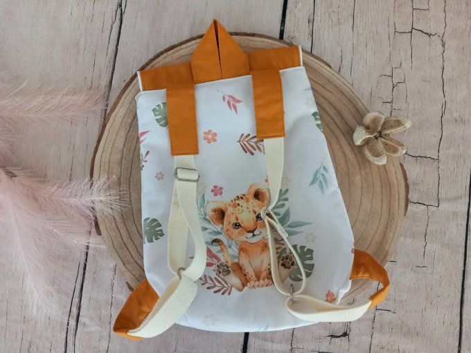 Sac à dos lion fleur / ocre