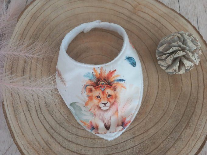 Bavoir bandana lion boho