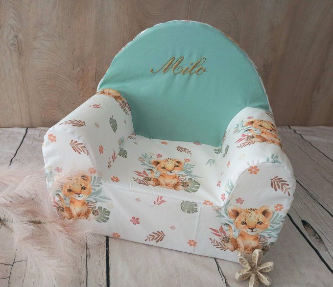 Fauteuil club enfant personnalisable motif écossais Aberdeen