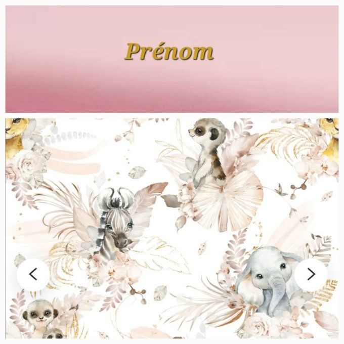 Fauteuil club enfant animaux beiges / uni rose clair