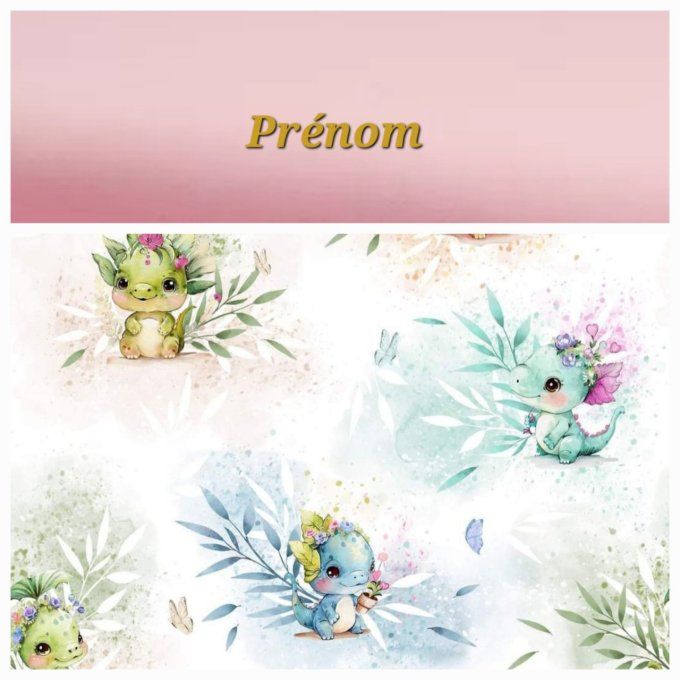 Fauteuil club enfant dragons / uni rose clair