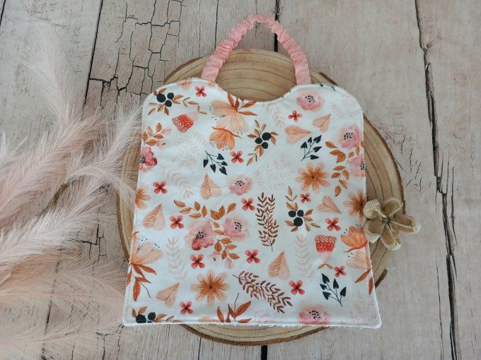 Grand bavoir élastique fleurs sauvages