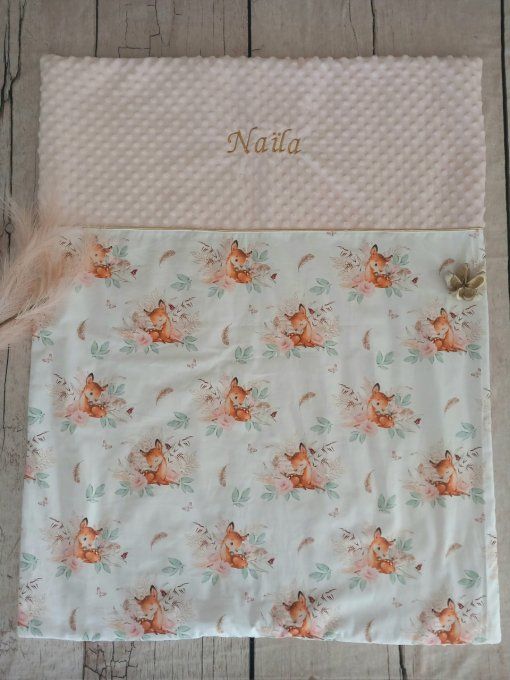 Couverture personnalisée bébé biche boho