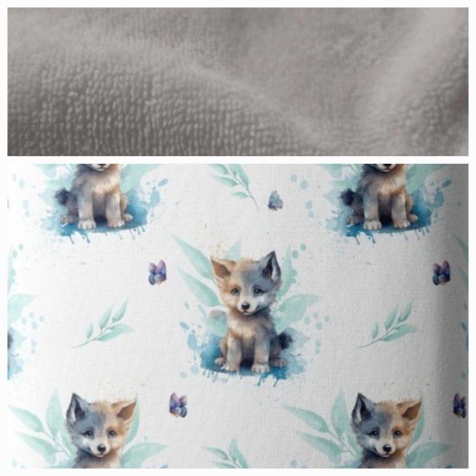 Peignoir loup / micro-éponge bambou grise