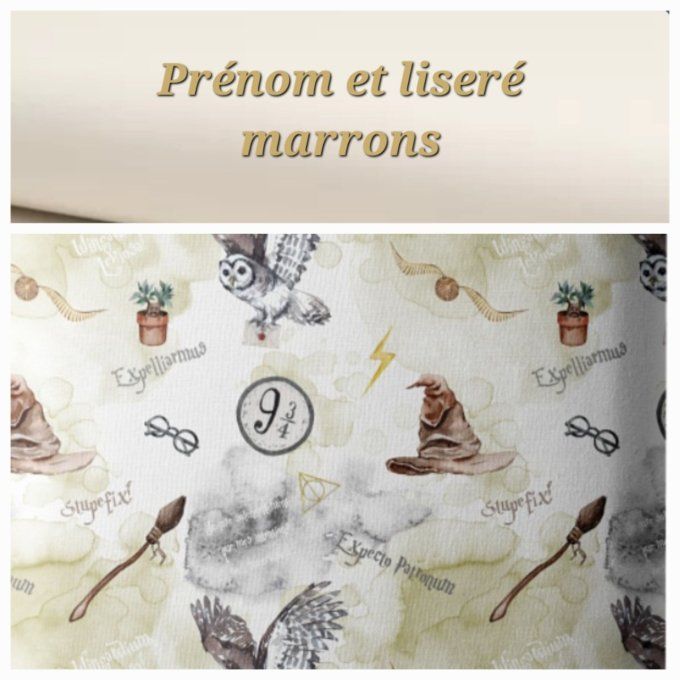 Sac à dos enfant sorciers / rabat uni écru