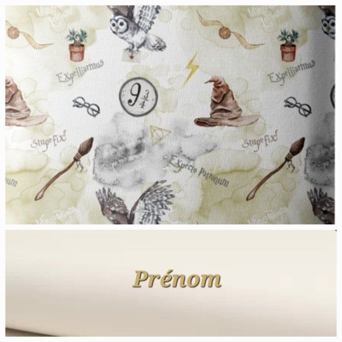 Sac à langer sorciers / tissu uni écru