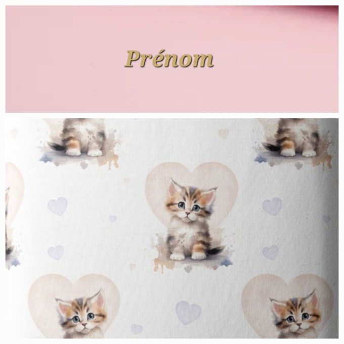 Fauteuil club enfant chat / uni rose clair