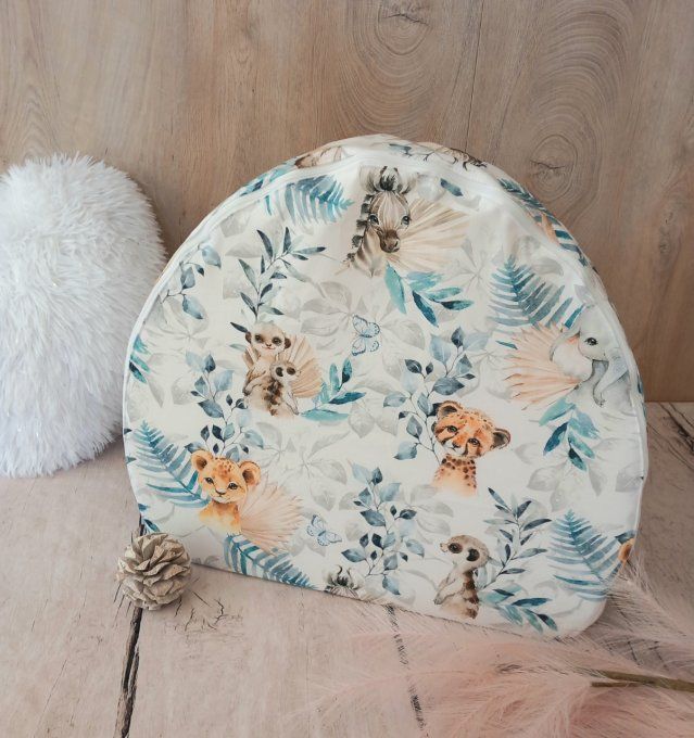 Fauteuil club enfant animaux bleus / uni bleu clair