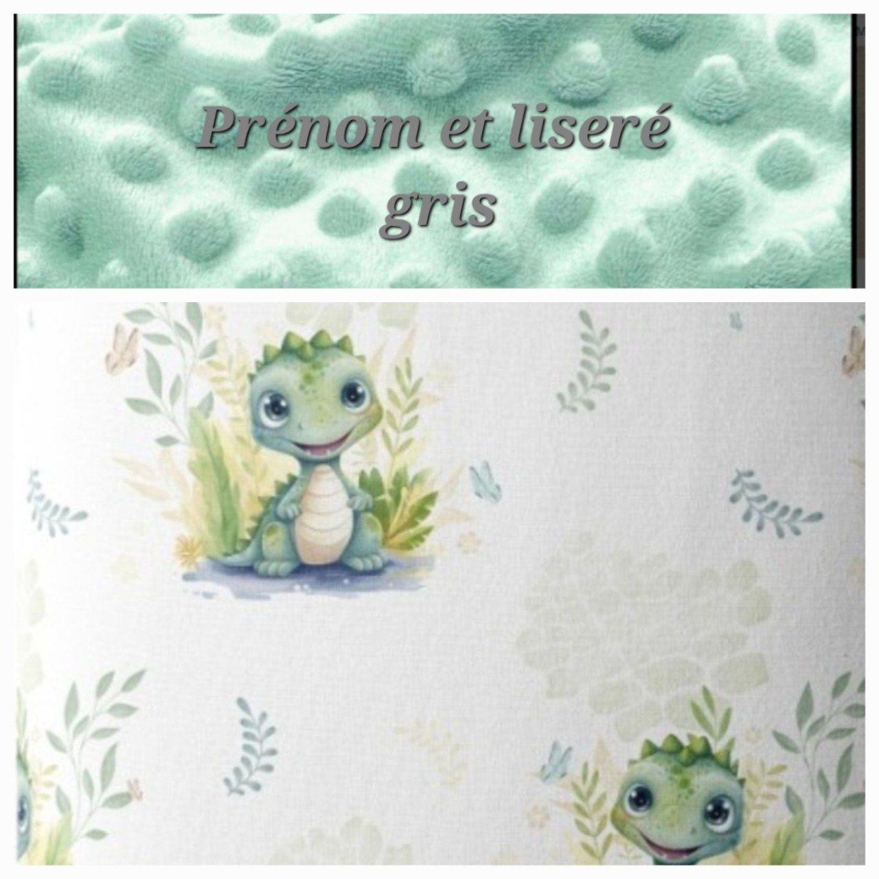 Couverture personnalisée bébé animaux verts - Lefildaurelie