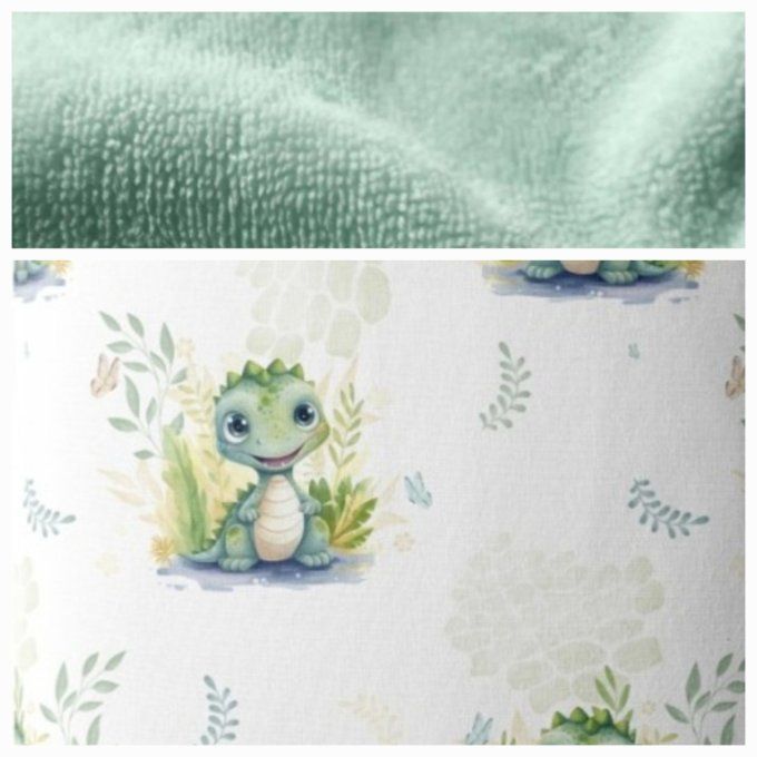Peignoir crocodile / micro-éponge bambou verte