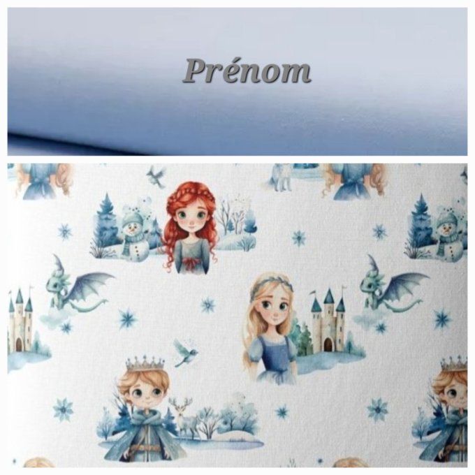 Fauteuil club enfant princesses / uni bleu clair