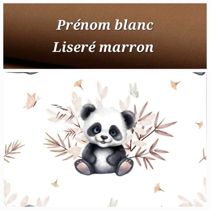 Sac à dos enfant panda / rabat uni marron