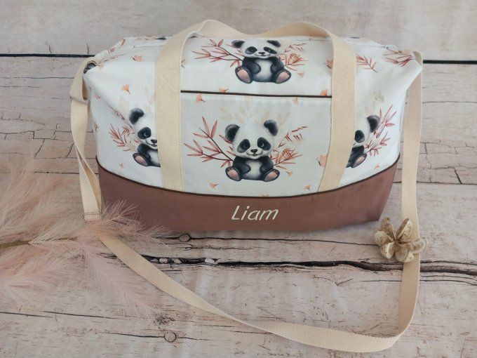 Sac a langer gris et marron clearance