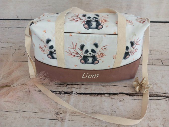 Sac à langer panda / uni marron