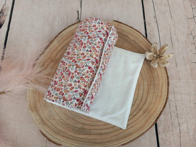 Rouleau d'essuie-tout lavable fleurette
