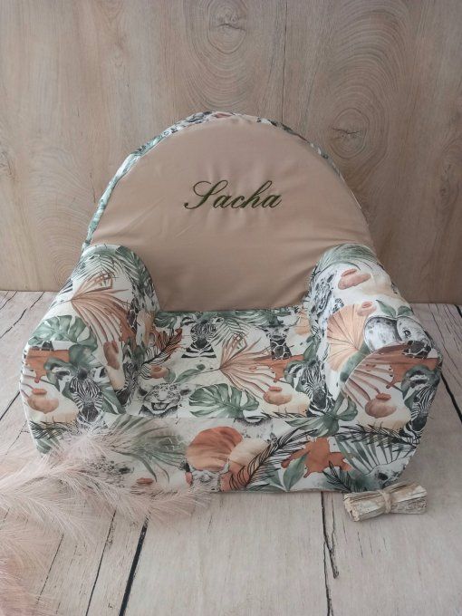 Fauteuil club enfant savane sable / uni beige