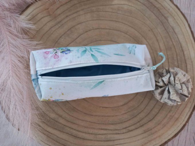 Trousse d'école dragons / uni bleu clair