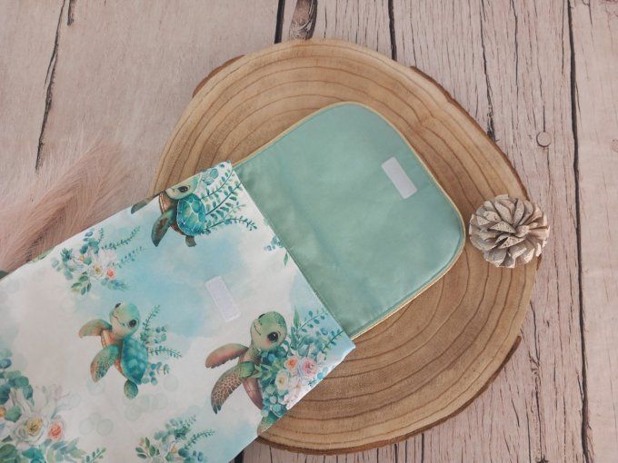 Sac à dos enfant tortue / uni vert clair