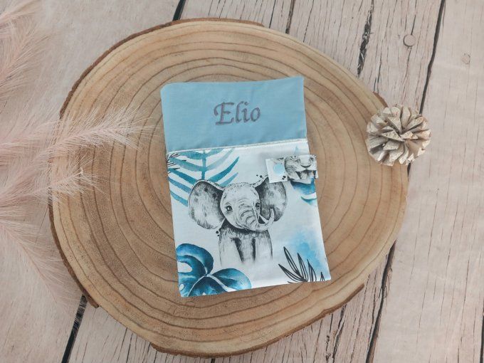Protège carnet de santé savane bleu/bleu ciel
