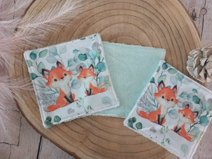 Lingettes 15x15 cm renards eucalyptus