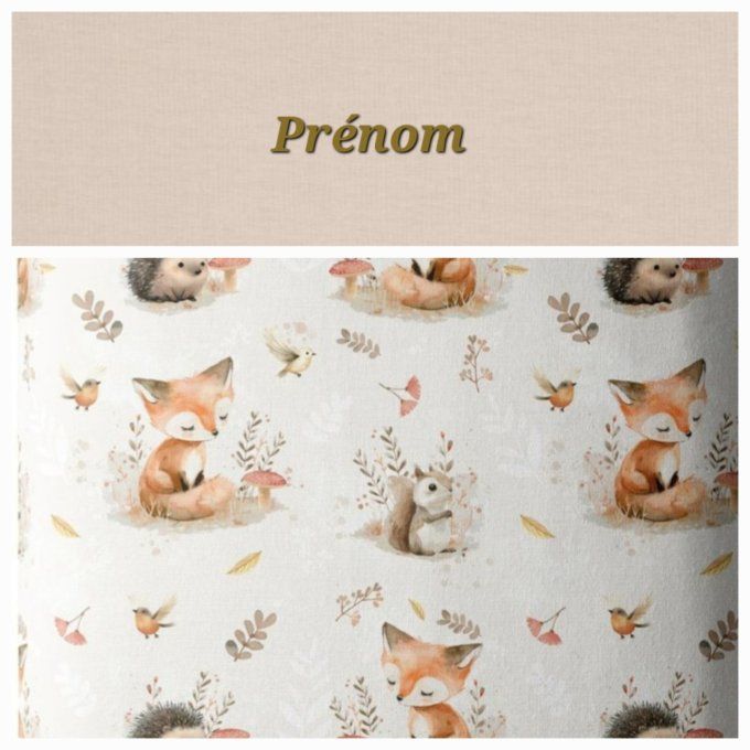 Fauteuil club enfant animaux de la forêt / uni beige