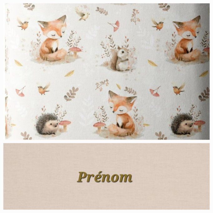 Sac à langer animaux de la forêt / uni beige