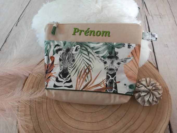 Trousse de toilette savane sable / uni beige
