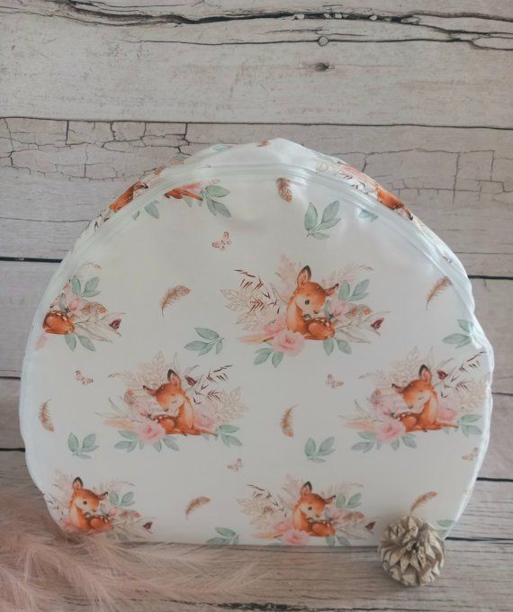 Fauteuil club enfant biche boho / uni rose clair