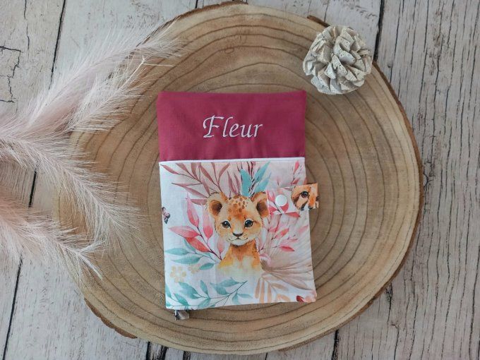 Protège carnet de santé animaux marrons / uni framboise