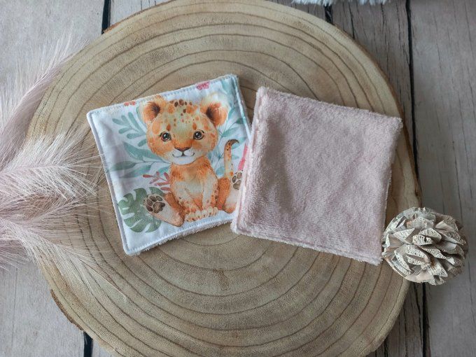 Lingettes 15 x 15 cm lion fleur