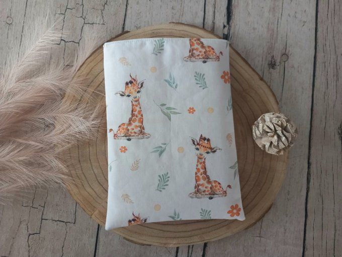 Pochette à livres girafe / uni marsala