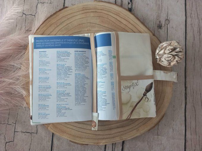 Protège carnet de santé sorciers / uni écru