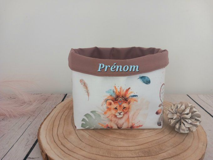 Panière à couches lion boho / uni marron
