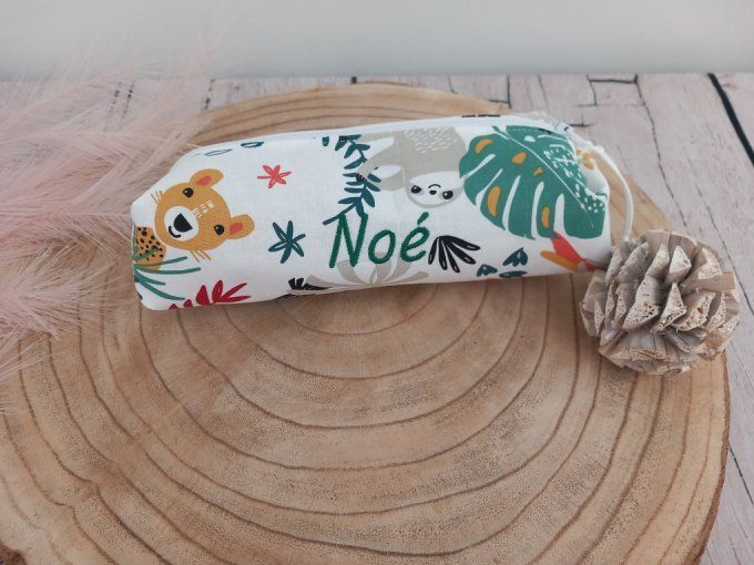 Trousse d'école jungle blanche / uni ocre