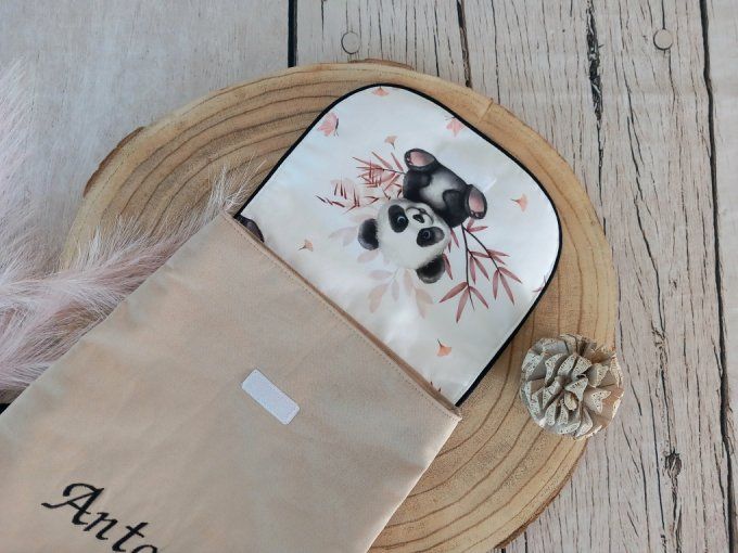 Sac à dos rabat panda /  uni beige
