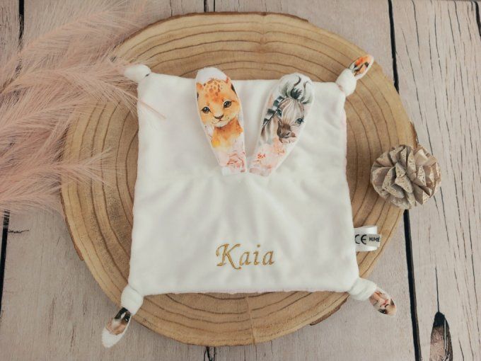 Doudou lapin animaux beiges