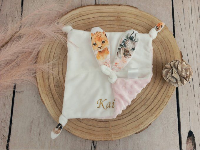 Doudou lapin animaux beiges