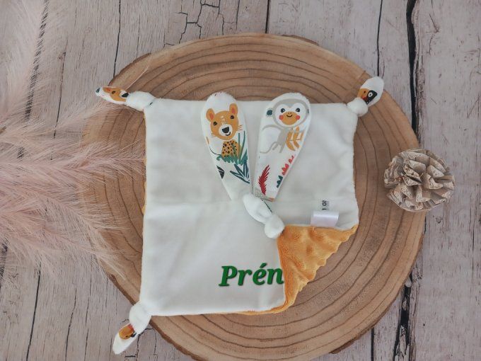 Doudou lapin jungle blanche