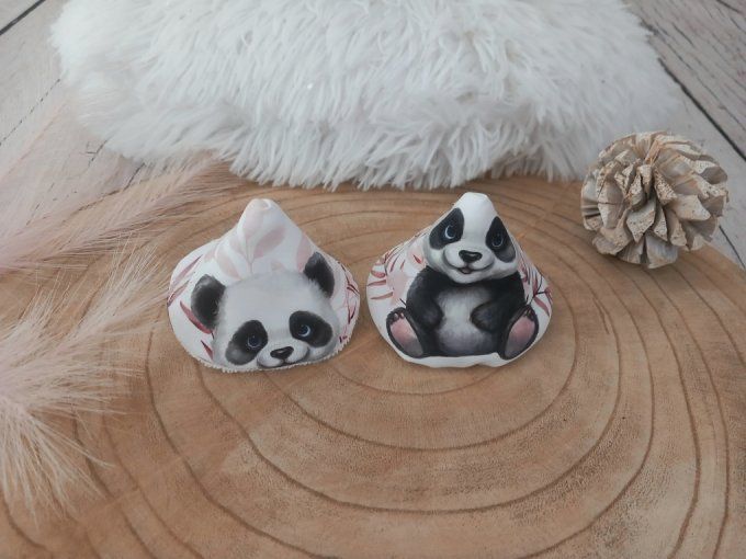 Pare-pipi panda / micro-éponge bambou blanche