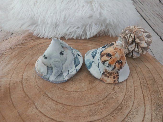 Pare-pipi animaux bleus / micro-éponge bambou bleue
