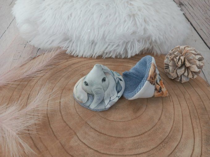 Pare-pipi animaux bleus / micro-éponge bambou bleue