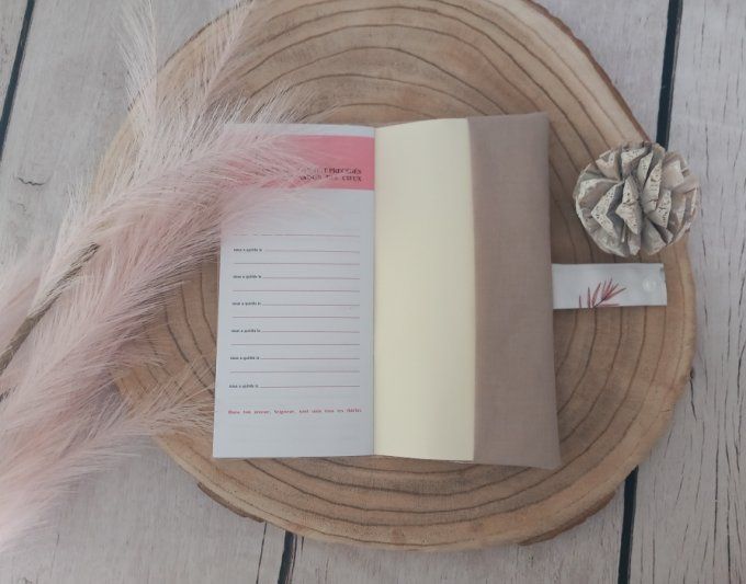Protège livret de famille panda / uni beige