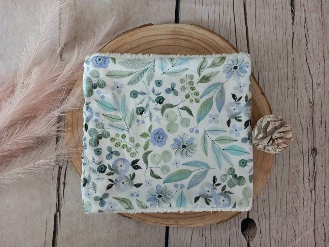 Snood / Tour de cou fleurs bleues