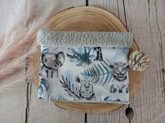 Snood / Tour de cou savane bleue