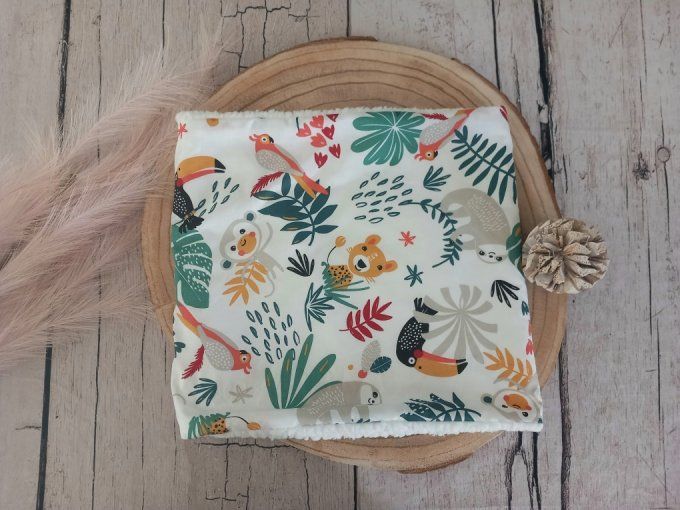 Snood/ Tour de cou jungle blanche