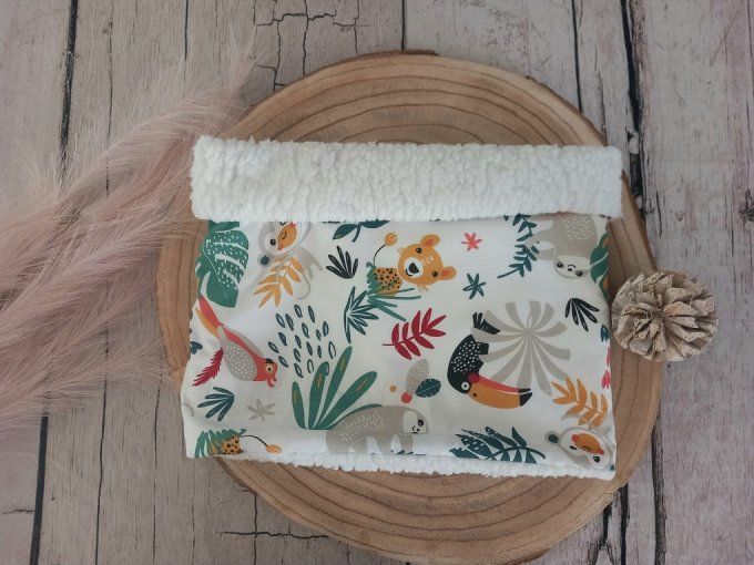 Snood/ Tour de cou jungle blanche